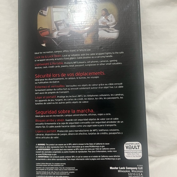 NWT- Master Lock safe space container - perfect for travel, dorm rooms, etc - Picture 2 of 3